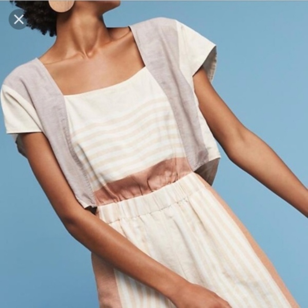Anthropologie Elevenses Striped Romper